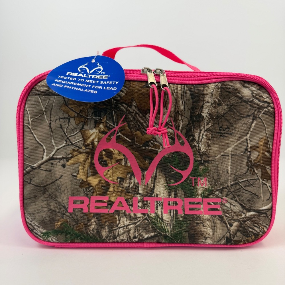 Realtree Insulated Camo Lunch Bag Pink Camouflage School Travel Tote New
